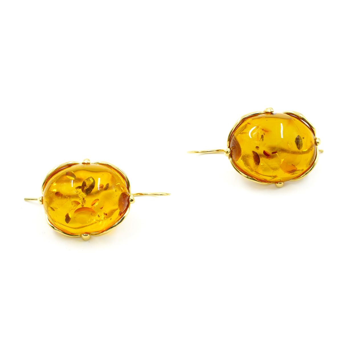 Orecchini Argento con Ambra Cognac – Dorato - immagine 2