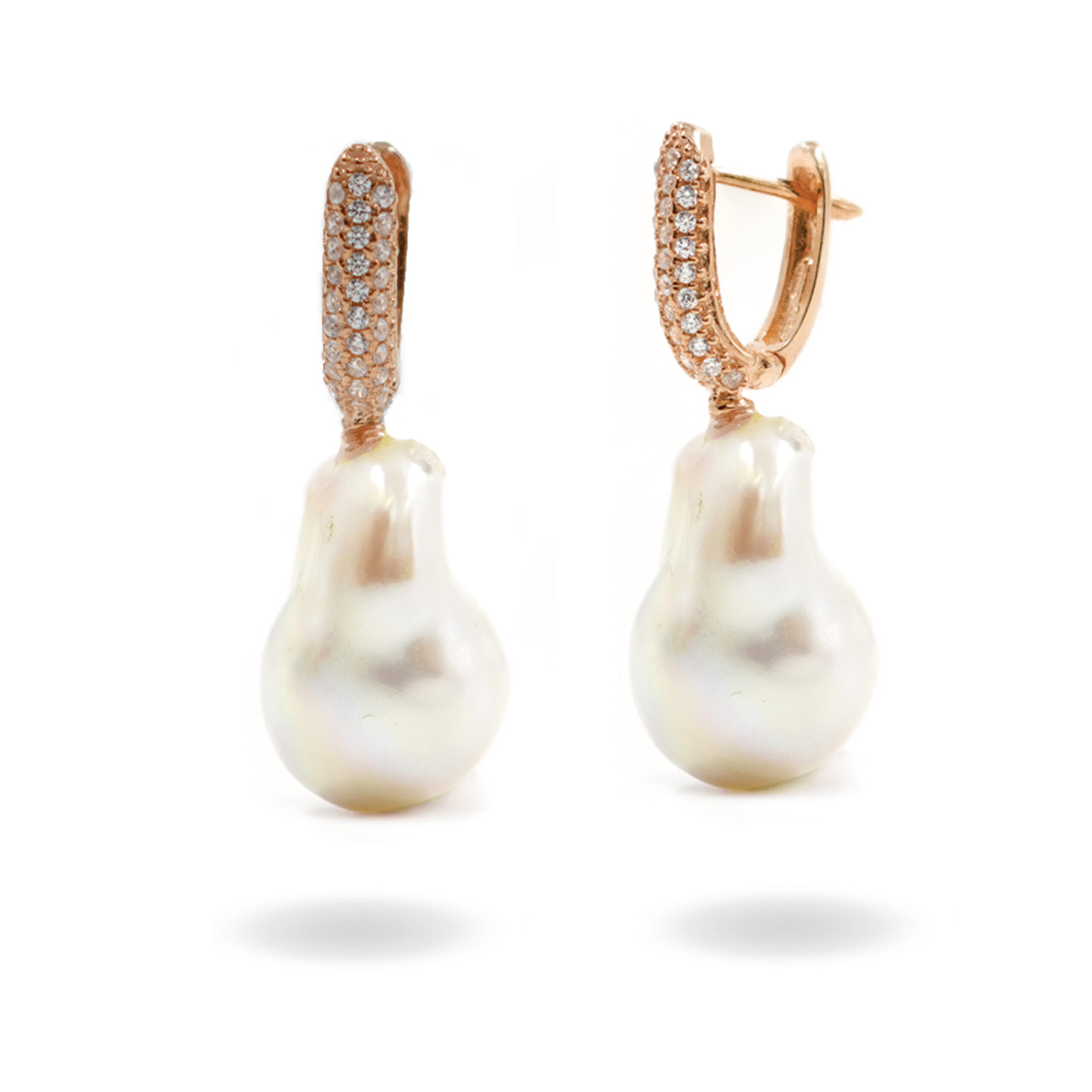 Orecchini argento con perla e zirconi – Rosè