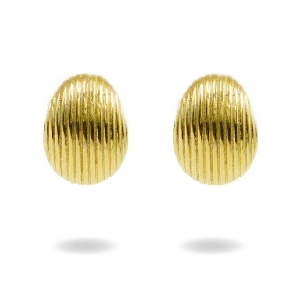 Orecchini Argento ovale rigato – Dorato