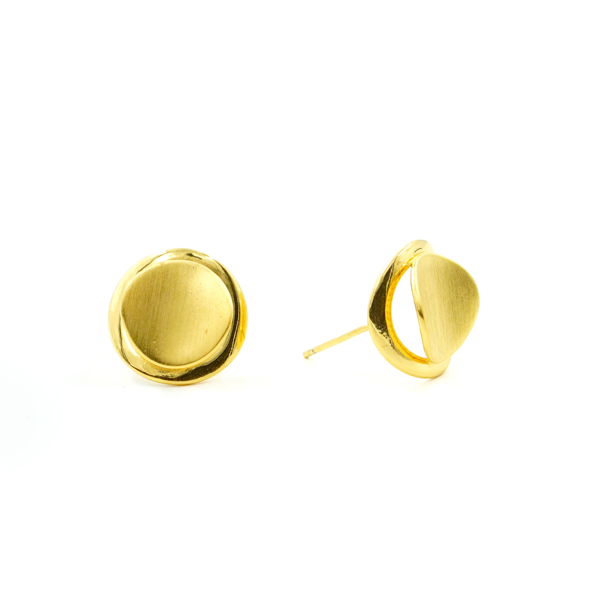 Orecchini Argento bottone – Dorato