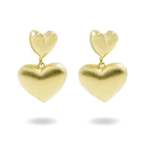 Orecchini Argento cuori doppi – Dorato