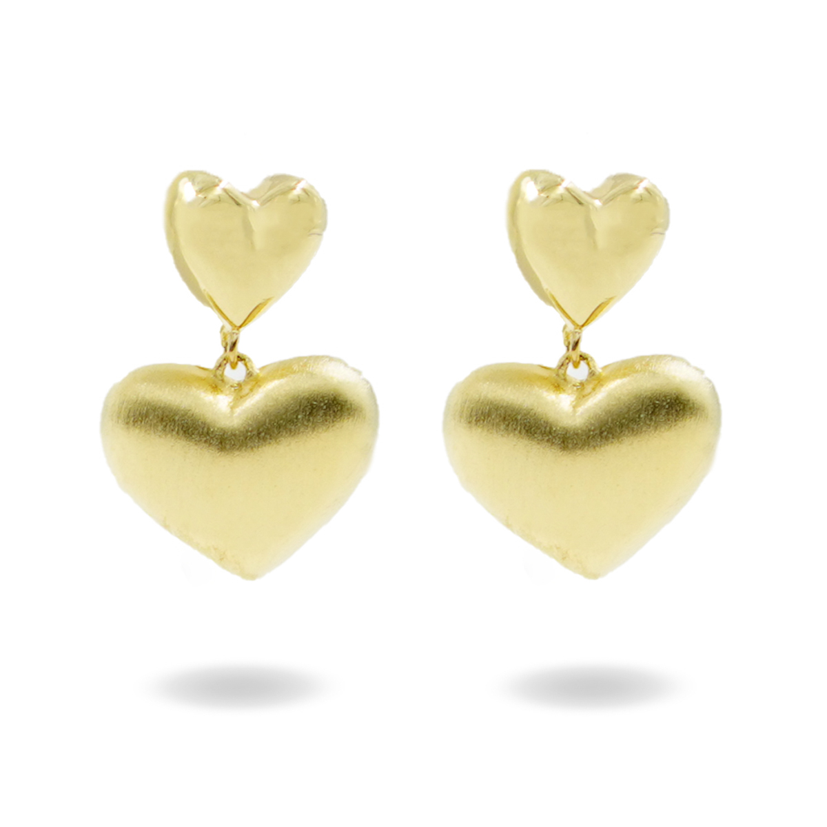 Orecchini Argento cuori doppi – Dorato