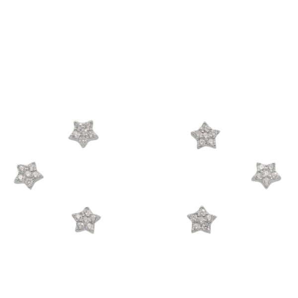 Set Orecchini Argento stelle con zirconi – Rodiato