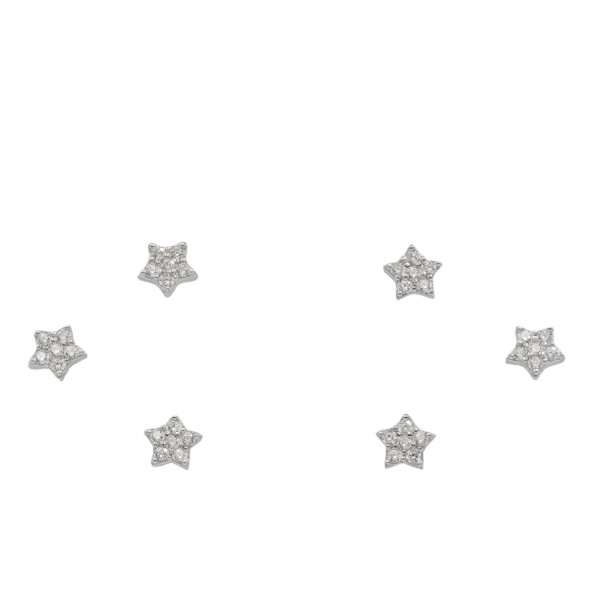 Set Orecchini Argento stelle con zirconi – Rodiato