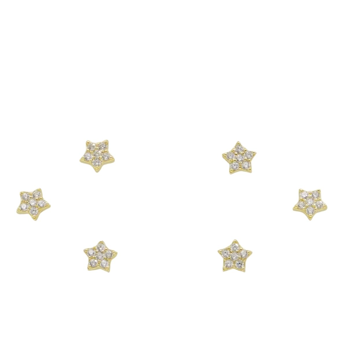 Set Orecchini Argento stelle con zirconi – Dorato