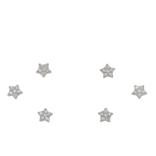 Set Orecchini Argento stelle con zirconi – Rodiato