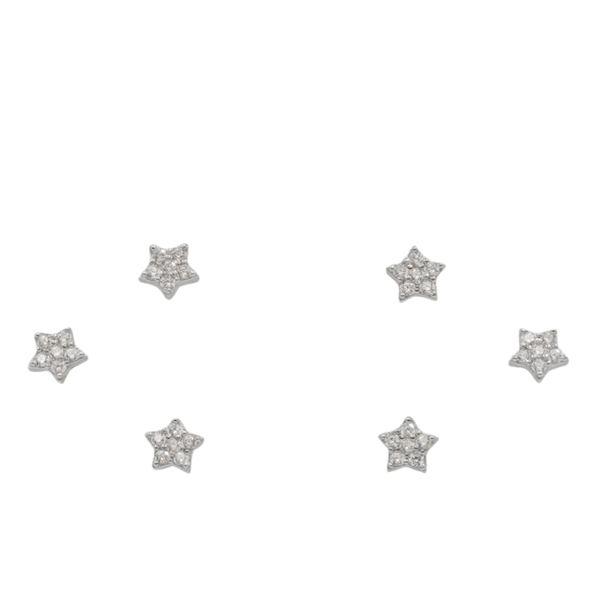 Set Orecchini Argento stelle con zirconi – Rodiato