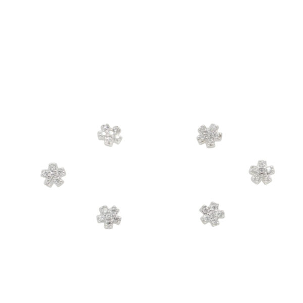 Set Orecchini Argento fiorellino con zirconi – Rodiato