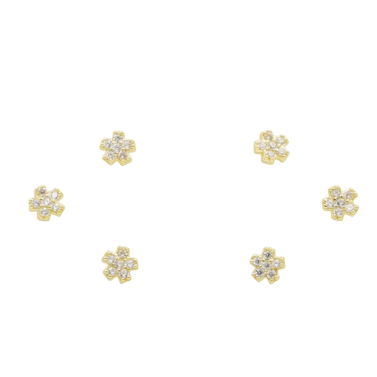 Set Orecchini Argento fiorellino con zirconi – Dorato