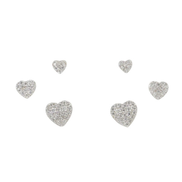 Set Orecchini Argento cuore con zirconi – Rodiato