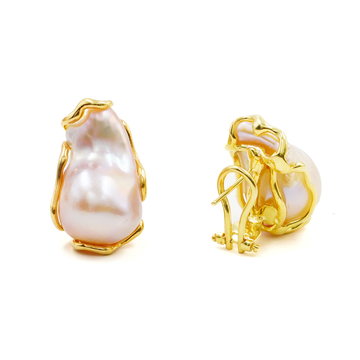 Orecchini Argento con perla – Dorato