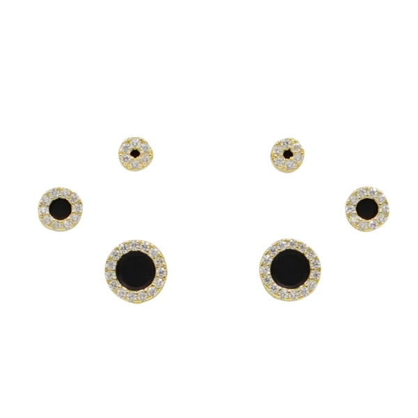 Set Orecchini Argento con agata e zirconi – Dorato