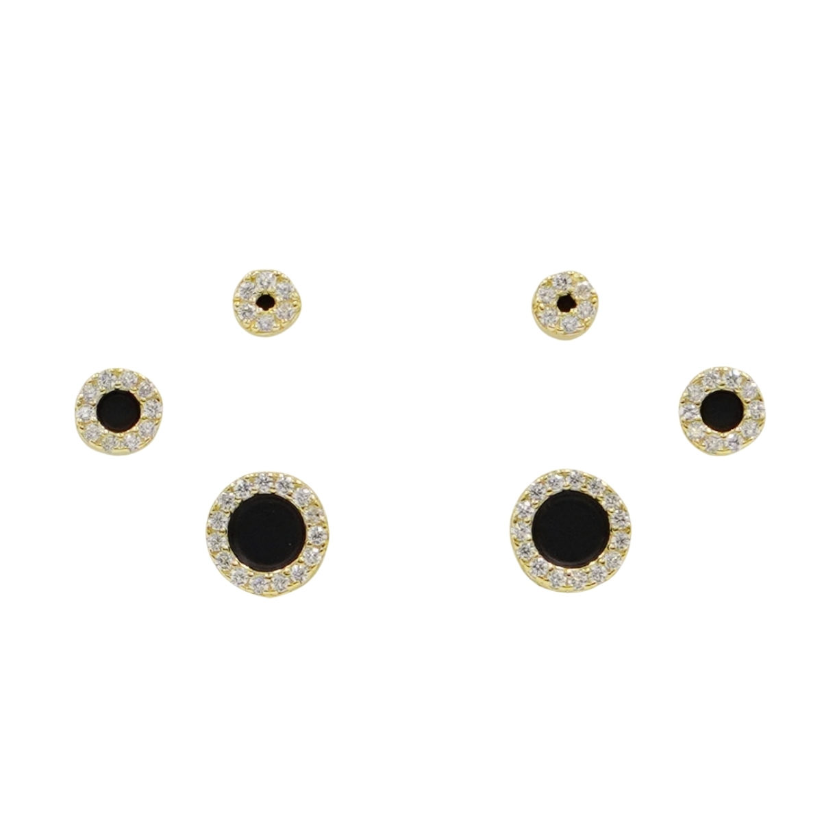 Set Orecchini Argento con agata e zirconi – Dorato