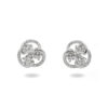 Orecchini Argento spirale con zirconi – Rodiato