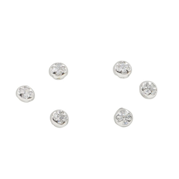 Set Orecchini Argento tondi con zirconi – Rodiato
