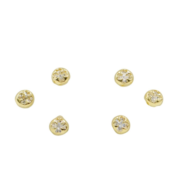 Set Orecchini Argento tondi con zirconi – Dorato