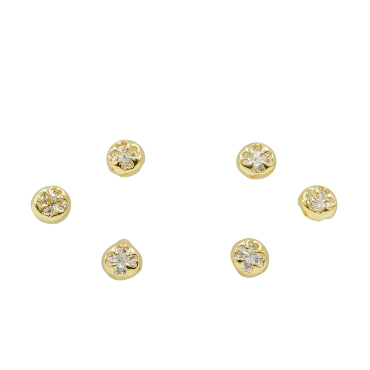 Set Orecchini Argento tondi con zirconi – Dorato