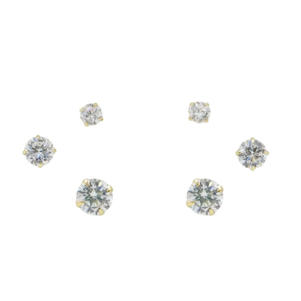 Set Orecchini Argento Punti Luce con zirconi – Dorato
