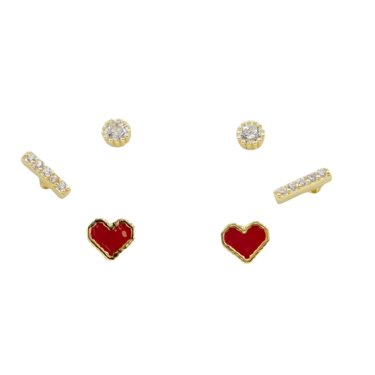 Set Orecchini Argento cuore e zirconi – Dorato