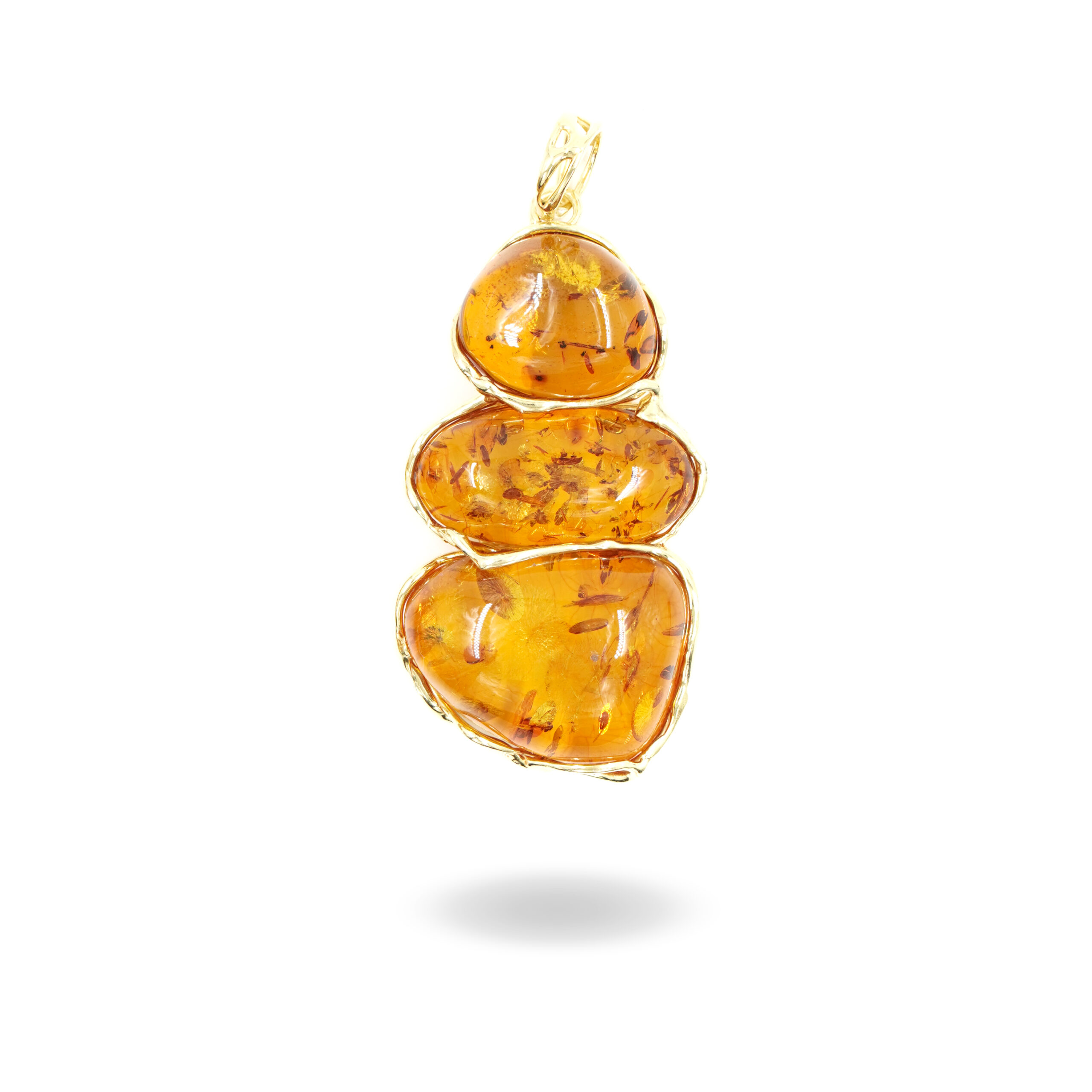 Pendente Argento con elementi ambra - Dorato - immagine 2