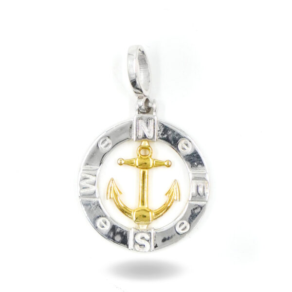 Pendente Argento Ancora - Bicolore