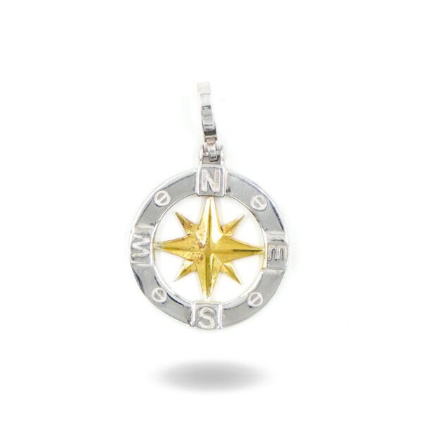 Pendente Argento Rosa dei Venti - Bicolore
