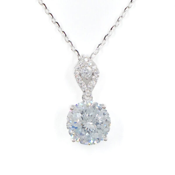 Collana Argento con zircone bianco – Rodiato