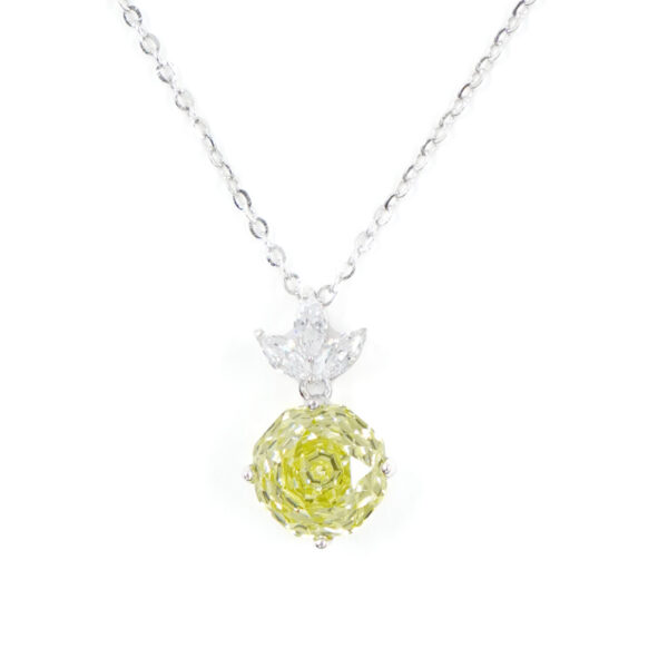 Collana Argento con zircone citrino – Rodiato