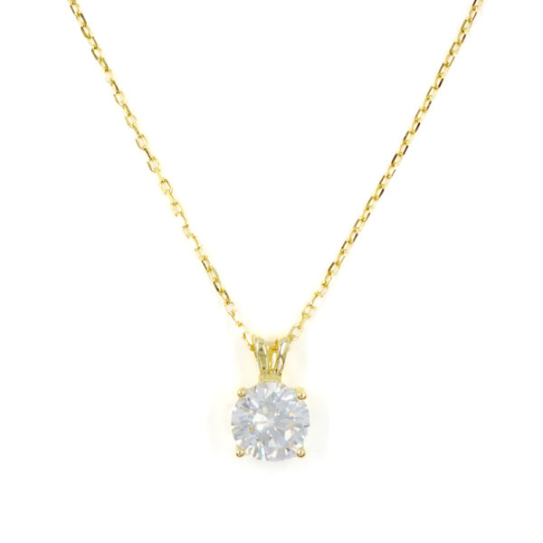 Collana Argento con zircone bianco – Dorato