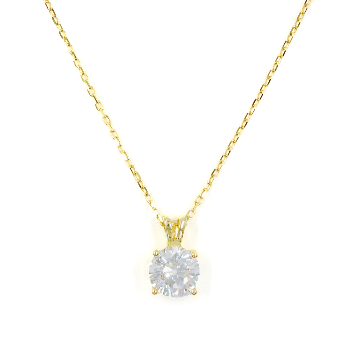 Collana Argento con zircone bianco – Dorato