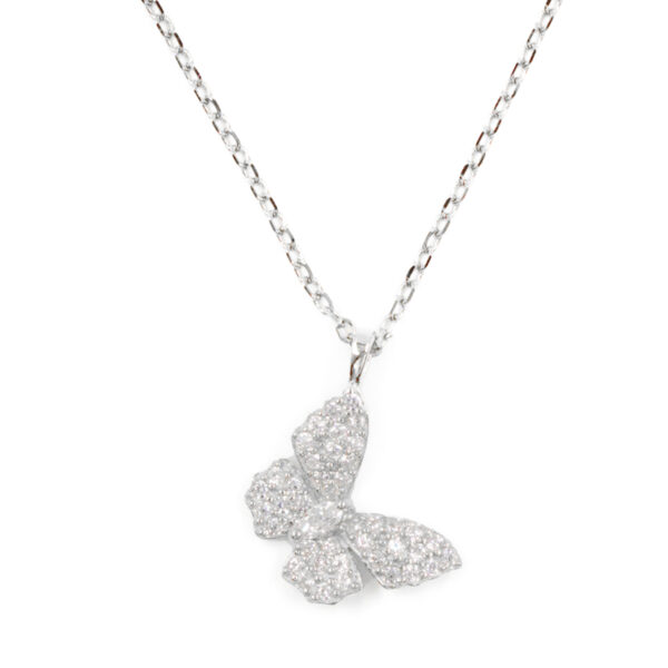 Collana Argento farfalla con zirconi – Rodiato