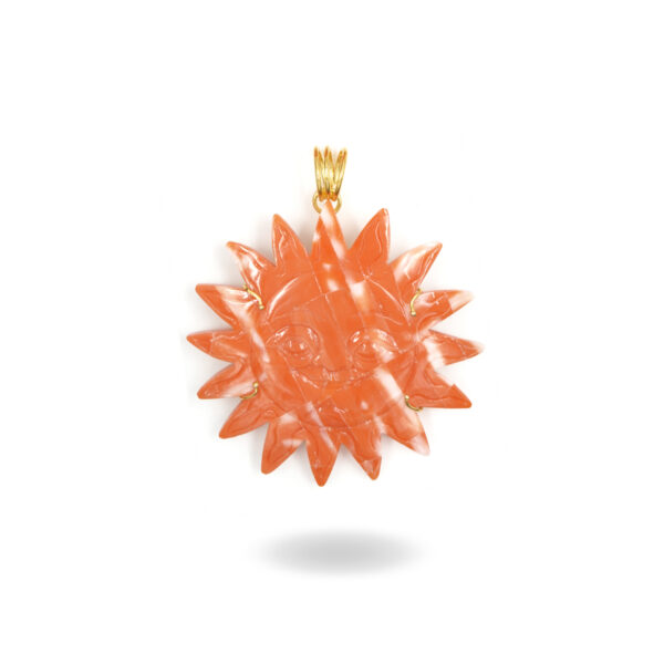 Pendente in corallo forma Sole - Dorato