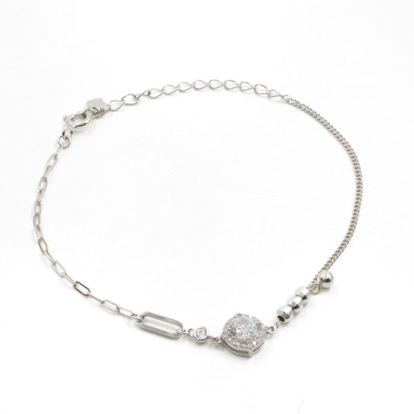 Bracciale Argento con zirconi – Rodiato
