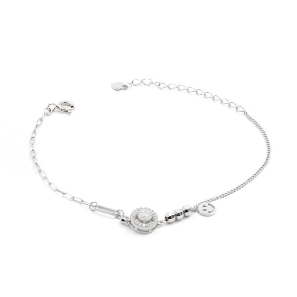 Bracciale Argento con zirconi e smile – Rodiato