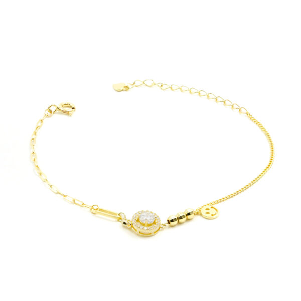 Bracciale Argento con zirconi e smile – Dorato
