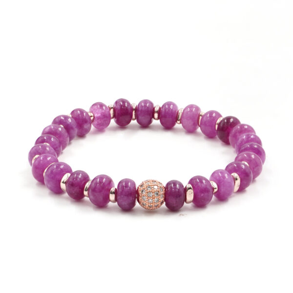 Bracciale Elastico in giada rubino e sfera