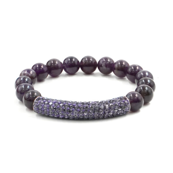 Bracciale Elastico in ametista e zirconi