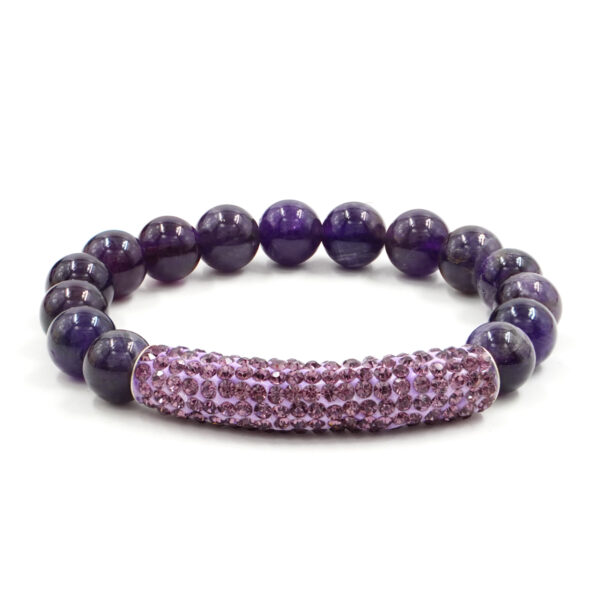 Bracciale Elastico in ametista e zirconi