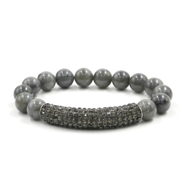 Bracciale Elastico in labradorite e zirconi