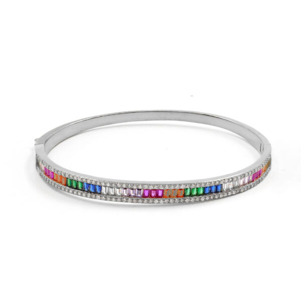 Bracciale Argento con zirconi multicolor - Rodiato