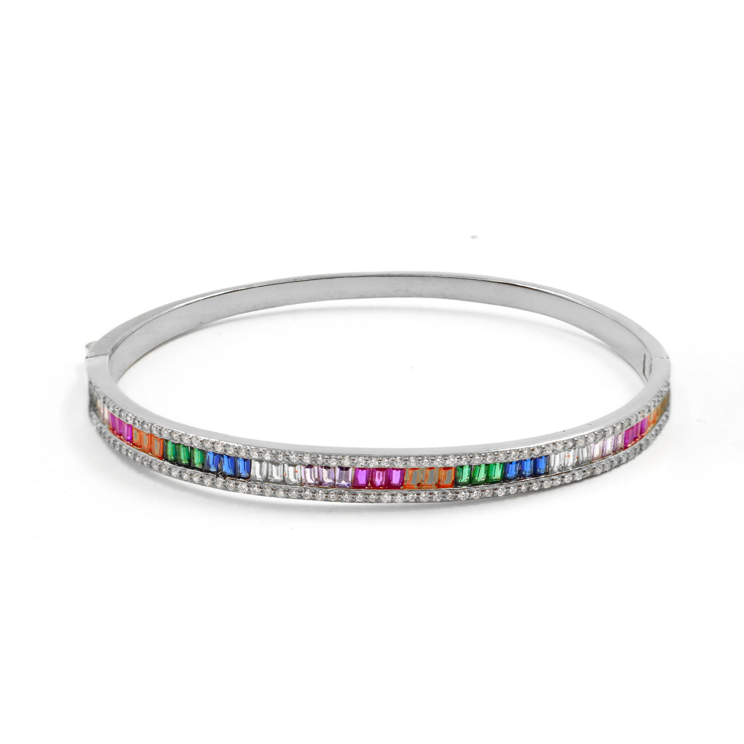 Bracciale Argento con zirconi multicolor - Rodiato
