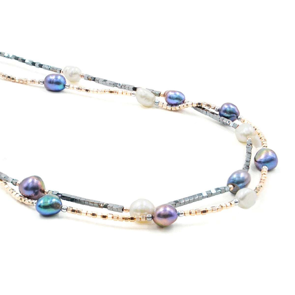 Collana in ematite e perle