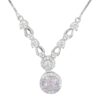 Collana Argento pendente con zircone rosa - Rodiato