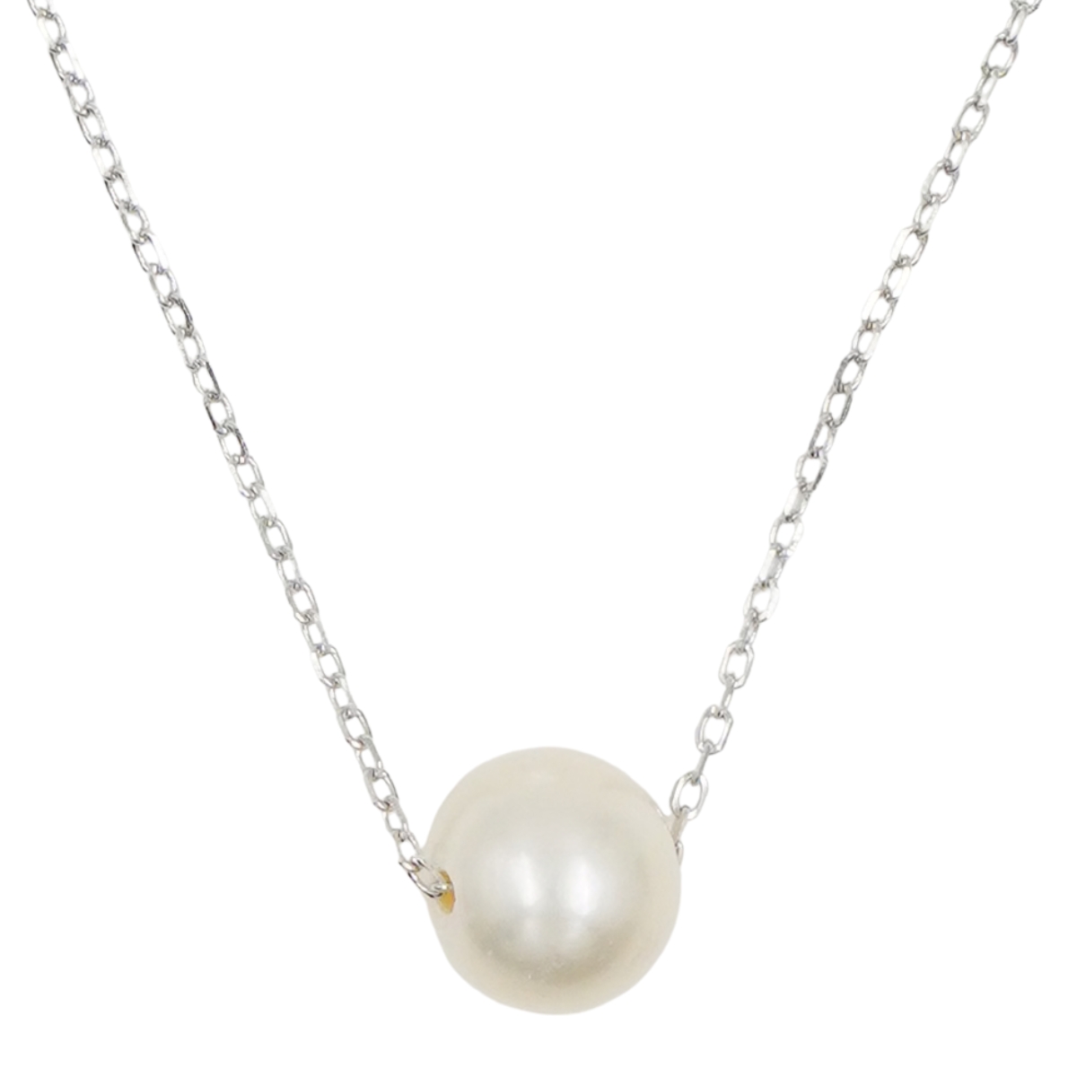 Collana Argento con Perla - Rodiato