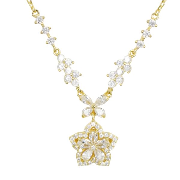Collana Argento stella con zirconi - Dorato