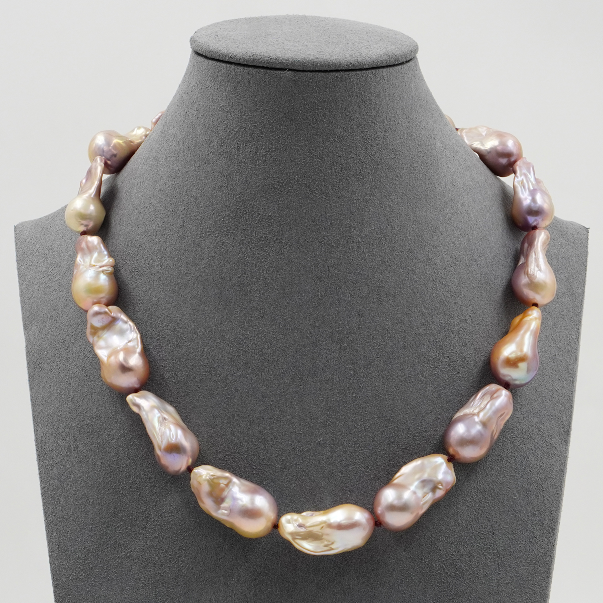 Collana in perle, chiusura argento rosè