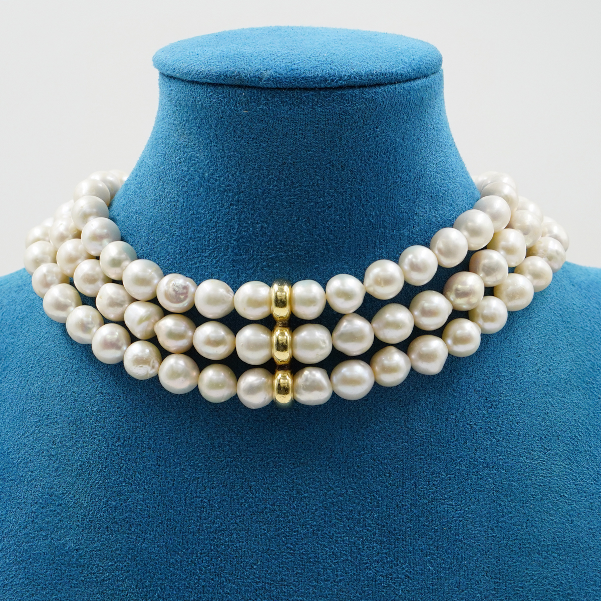 Collana in perle, chiusura argento dorato - immagine 2