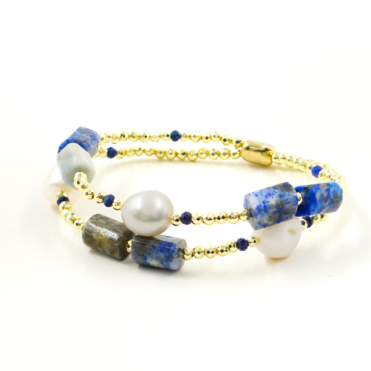 Bracciale Elastico ematite, lapis, perla