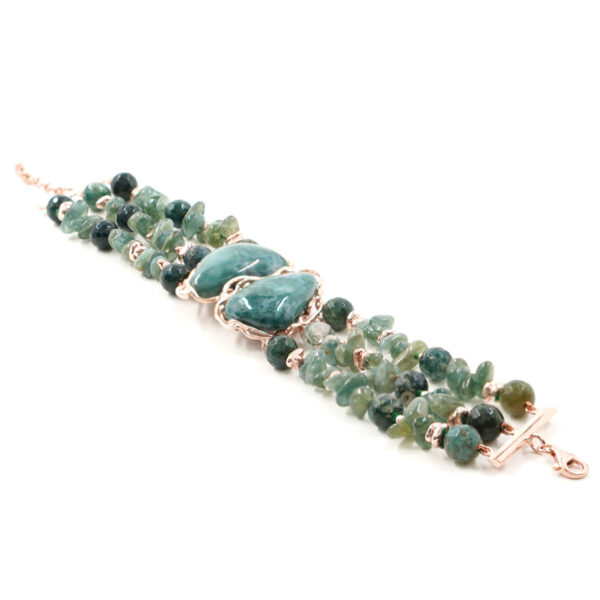 Bracciale apatite, agata, chiusura argento