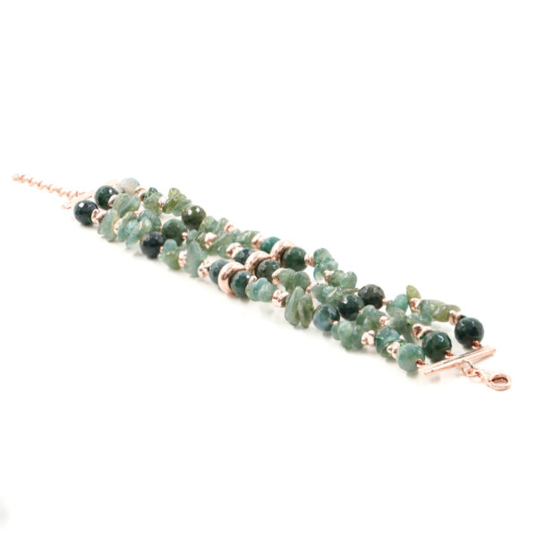 Bracciale apatite, agata, chiusura argento